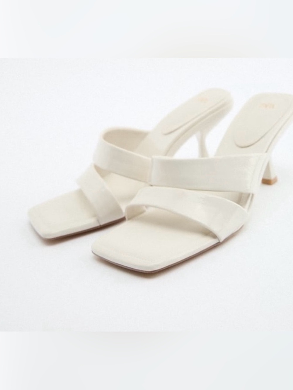 NWT- Zara White Patent Heeled Sandal - Size 38